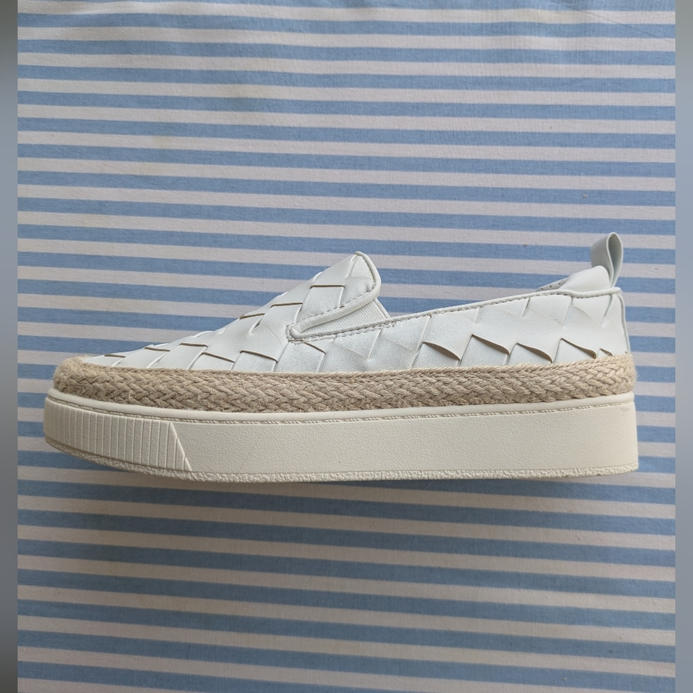 Women's White Slip-On Espadrille Sneakers
